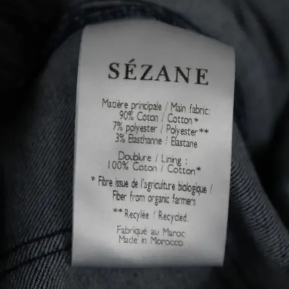 Sezane Jeans Womens 29 Brut Sexy Straight Slim Blue Quiet Luxury Minimalist - Picture 16 of 16